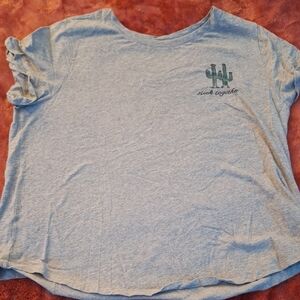 Old Navy Light Grey Short Sleeve Tee with Cactus Embroidery